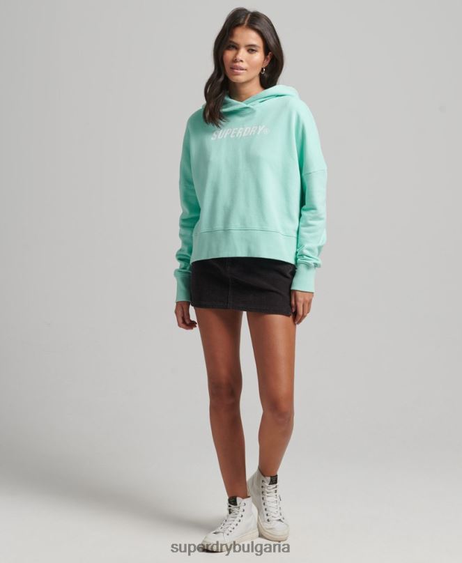 Superdry облекло N00H6001 син Жени код core sport crop box hoodie