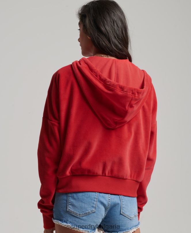 Superdry облекло N00H6010 червен Жени ретро суичър с цип