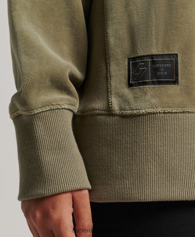 Superdry облекло N00H6013 каки Жени код s лого велур голям екипаж