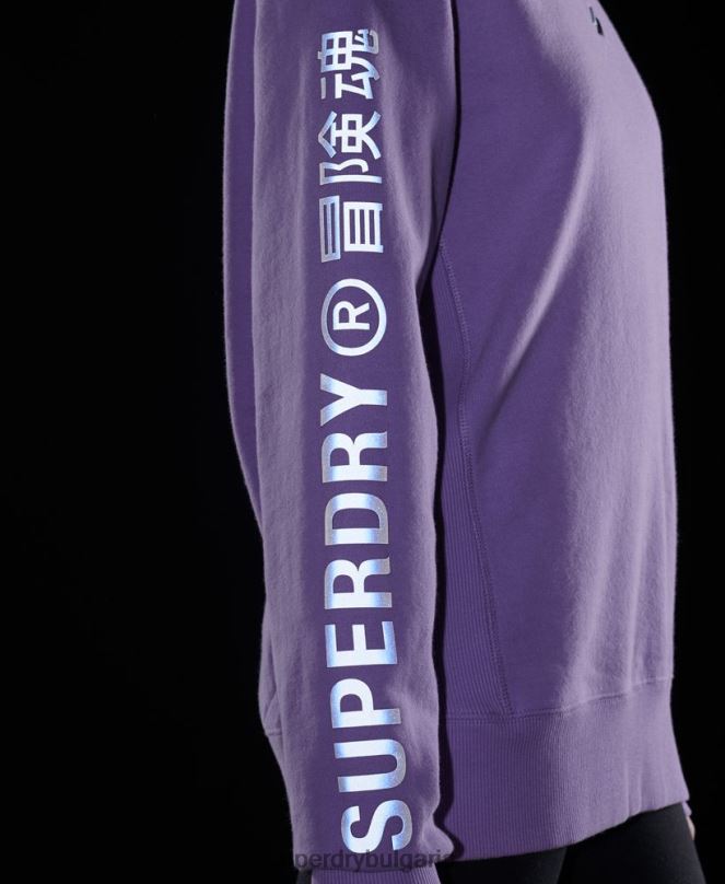 Superdry облекло N00H6016 лилаво Жени свободен линеен суитшърт с код