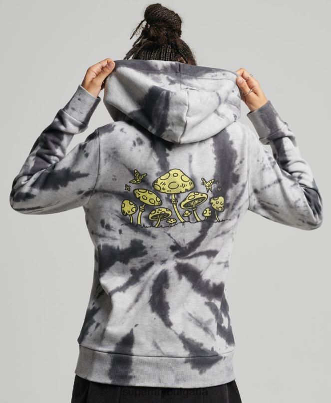 Superdry облекло N00H6020 сиво Жени суичър с горска графика