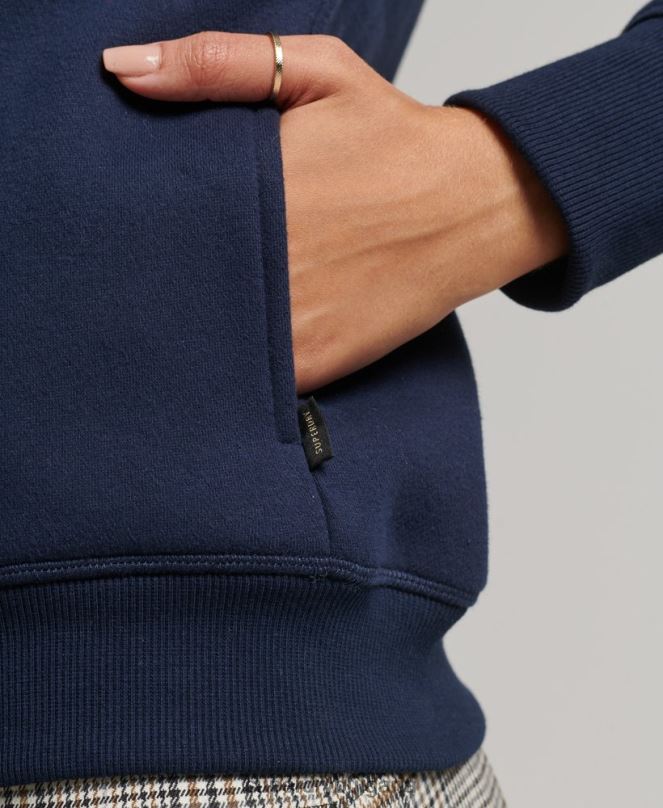 Superdry облекло N00H6024 военноморски флот Жени луксозна качулка с цип с бродирано лого