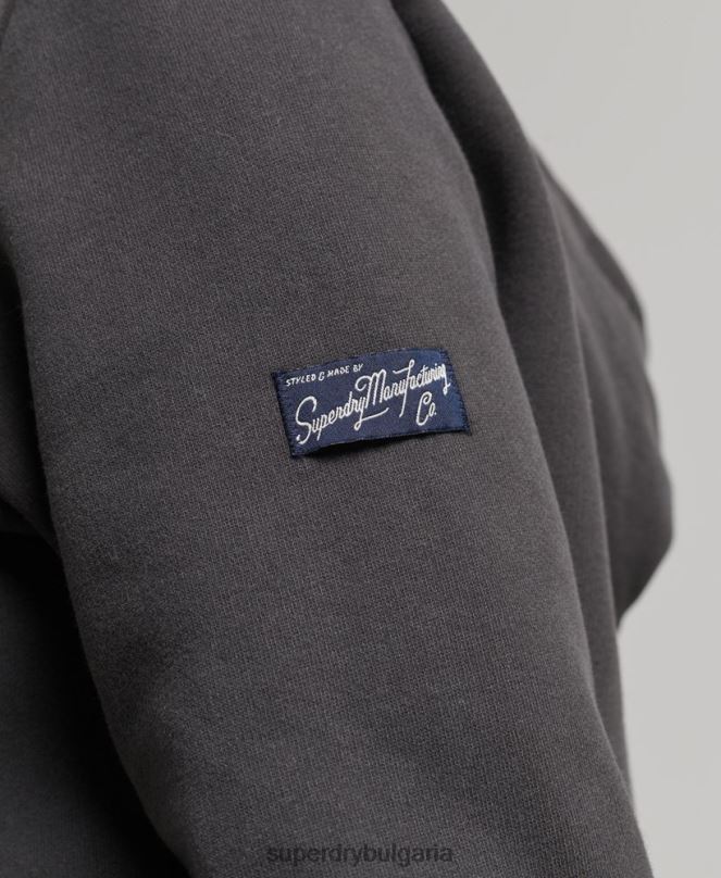 Superdry облекло N00H6027 тъмно сив Жени качулка с цип от вътрешната страна