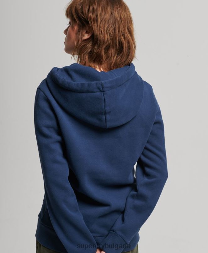 Superdry облекло N00H6029 военноморски флот Жени качулка с графично лого на дъгата