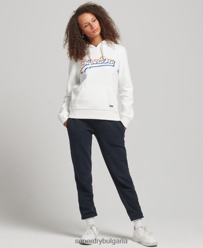 Superdry облекло N00H6030 бяло Жени качулка с графично лого на дъгата