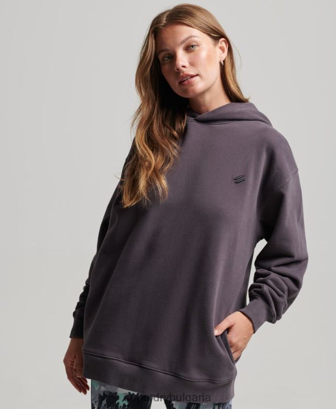Superdry облекло N00H6032 лилаво Жени голям суичър от органичен памук