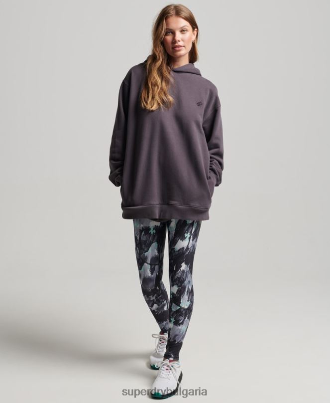 Superdry облекло N00H6032 лилаво Жени голям суичър от органичен памук