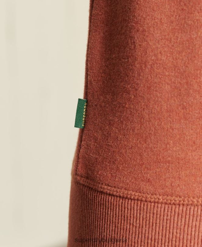 Superdry облекло N00H6033 кафяво Жени Големи суитшърт с ретро лого от органичен памук
