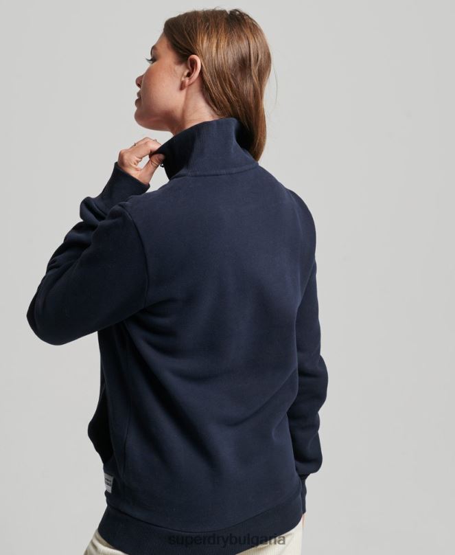 Superdry облекло N00H6035 военноморски флот Жени голямо горнище за лека атлетика с половин цип