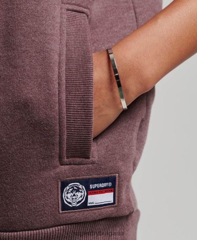 Superdry облекло N00H6043 червен Жени голямо горнище за лека атлетика с половин цип