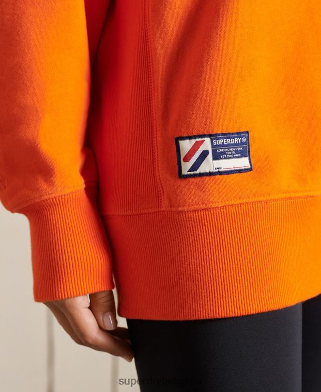 Superdry облекло N00H6044 оранжево Жени суитшърт с голям размер от органичен памук