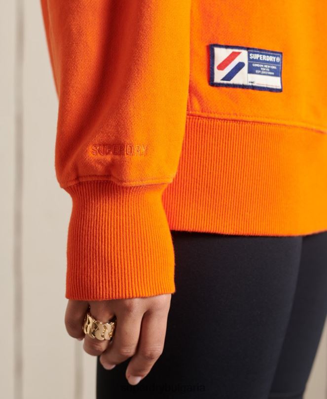 Superdry облекло N00H6044 оранжево Жени суитшърт с голям размер от органичен памук