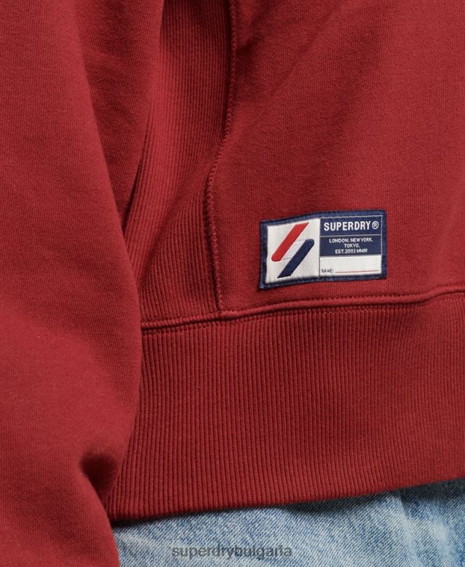 Superdry облекло N00H6051 червен Жени суичър с половин цип с лого
