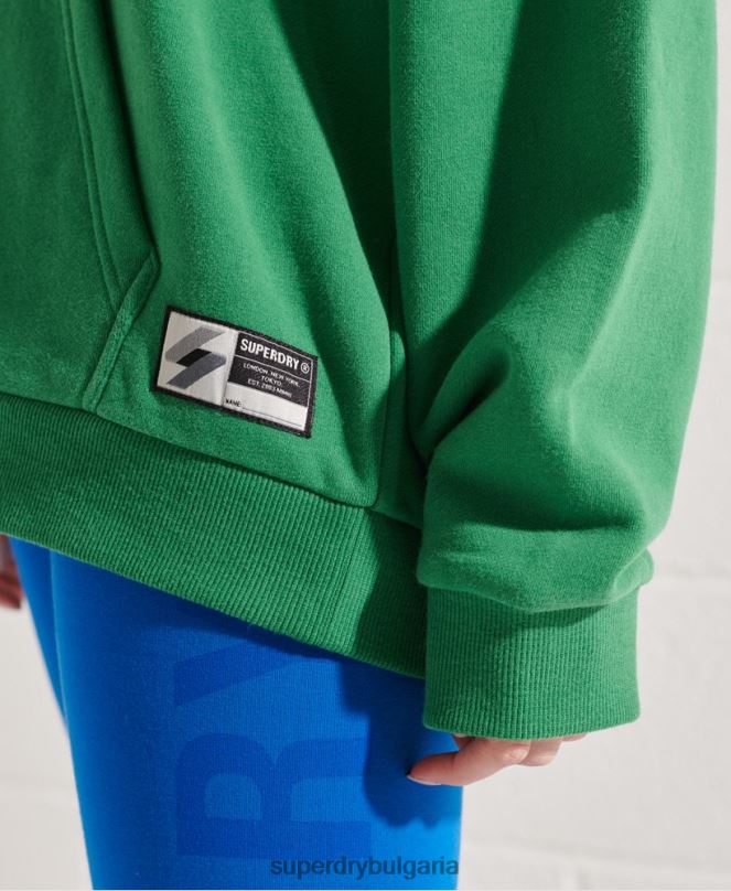 Superdry облекло N00H6052 зелено Жени модерен франчайз голям суичър с качулка