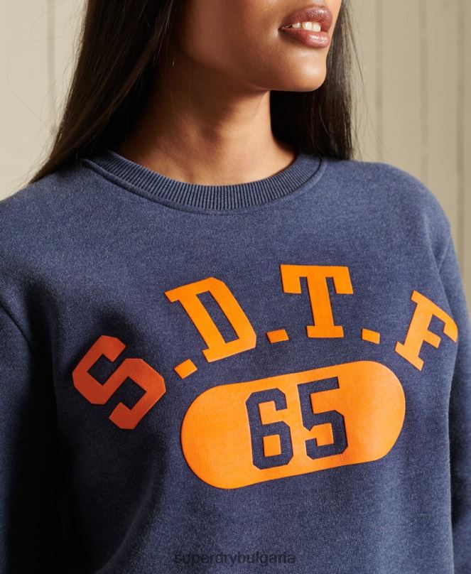 Superdry облекло N00H6054 син Жени огромен суитшърт за лека атлетика