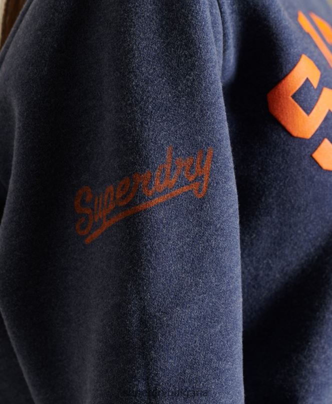 Superdry облекло N00H6054 син Жени огромен суитшърт за лека атлетика