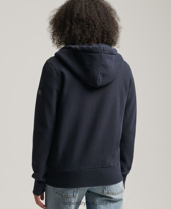 Superdry облекло N00H6059 военноморски флот Жени суичър с ретро лого с цип