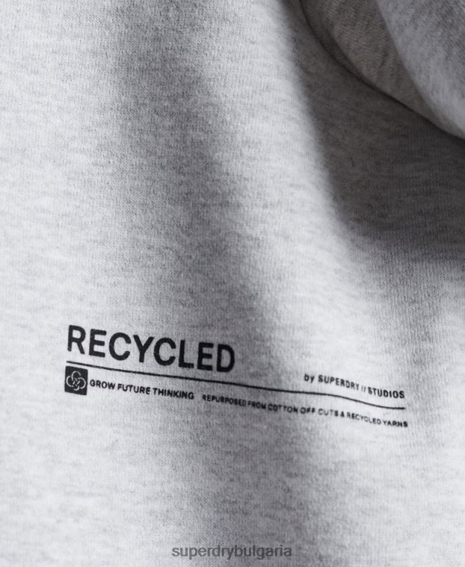 Superdry облекло N00H6062 светло сив Жени рециклиран микро среден суитшърт