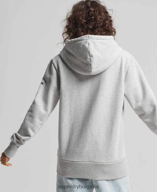 Superdry облекло N00H6063 светло сив Жени винтидж качулка Crossing Lines