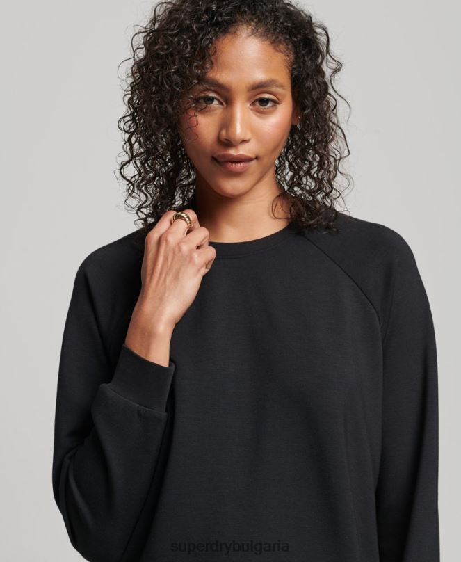 Superdry облекло N00H6065 черен Жени модален суичър на екипажа