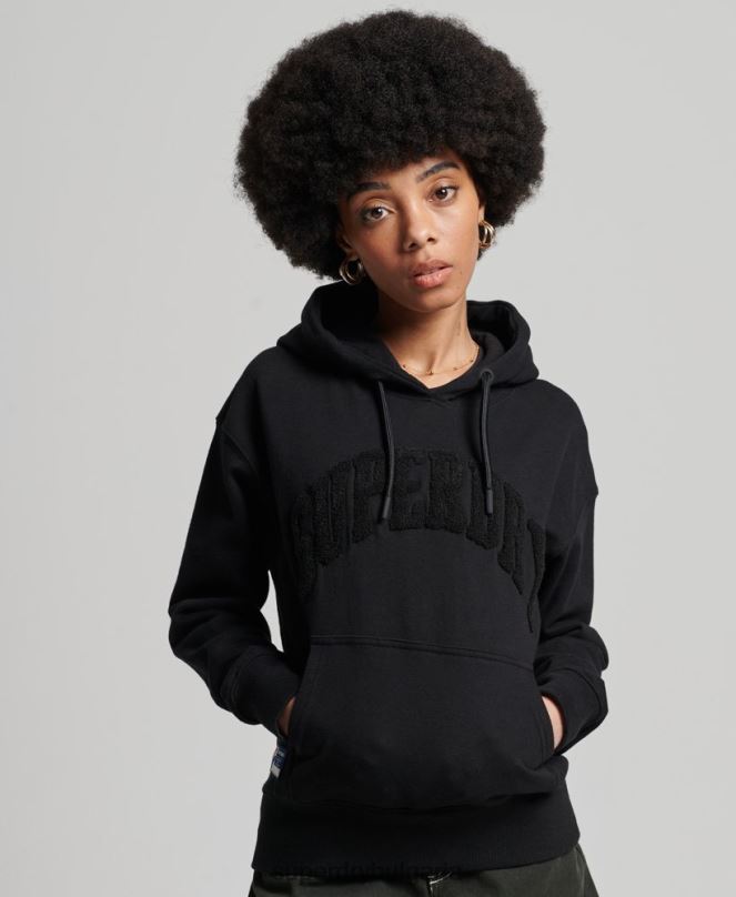 Superdry облекло N00H6066 черен Жени моно качулка с университетска арка