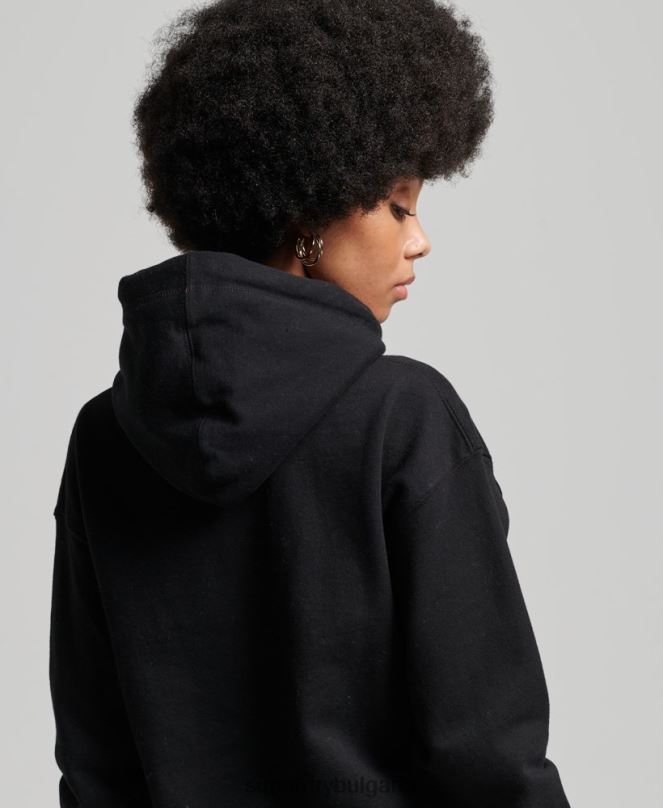 Superdry облекло N00H6066 черен Жени моно качулка с университетска арка