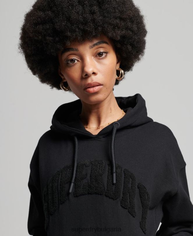 Superdry облекло N00H6066 черен Жени моно качулка с университетска арка