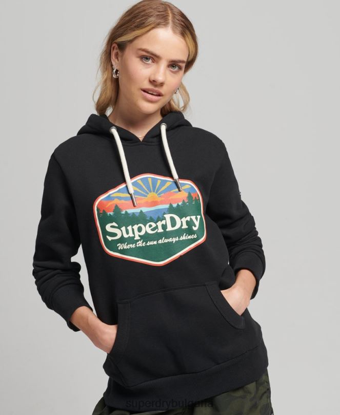 Superdry облекло N00H6070 черен Жени качулка за пътуване