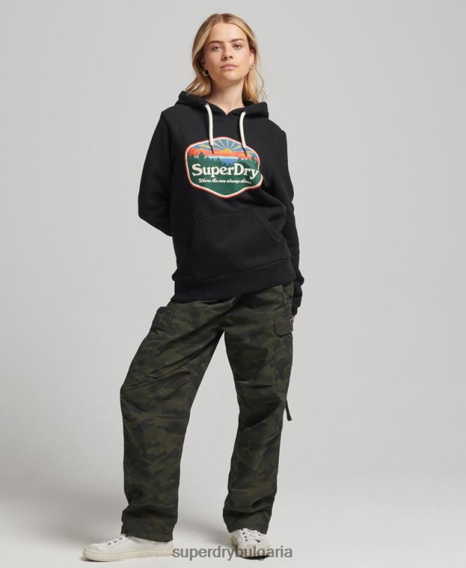 Superdry облекло N00H6070 черен Жени качулка за пътуване