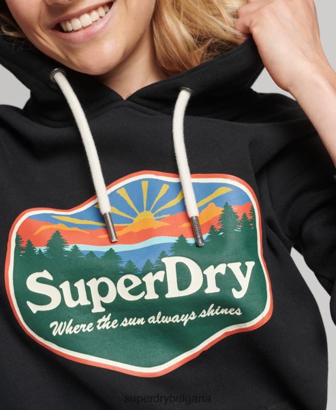 Superdry облекло N00H6070 черен Жени качулка за пътуване
