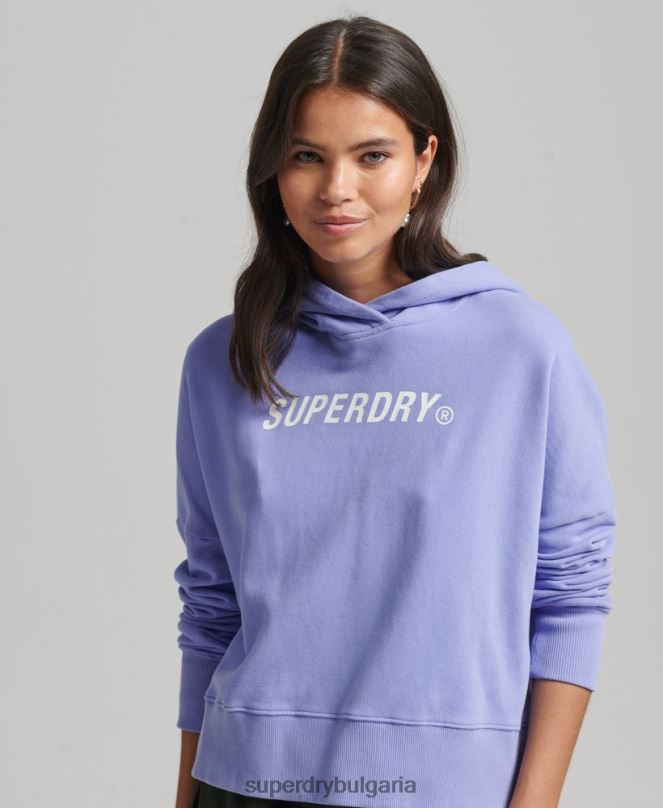 Superdry облекло N00H6071 лилаво Жени код core sport crop box hoodie