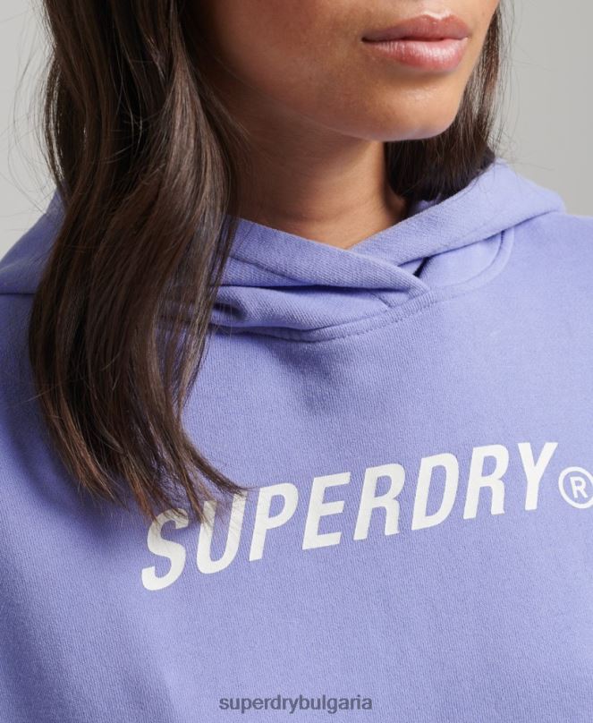 Superdry облекло N00H6071 лилаво Жени код core sport crop box hoodie