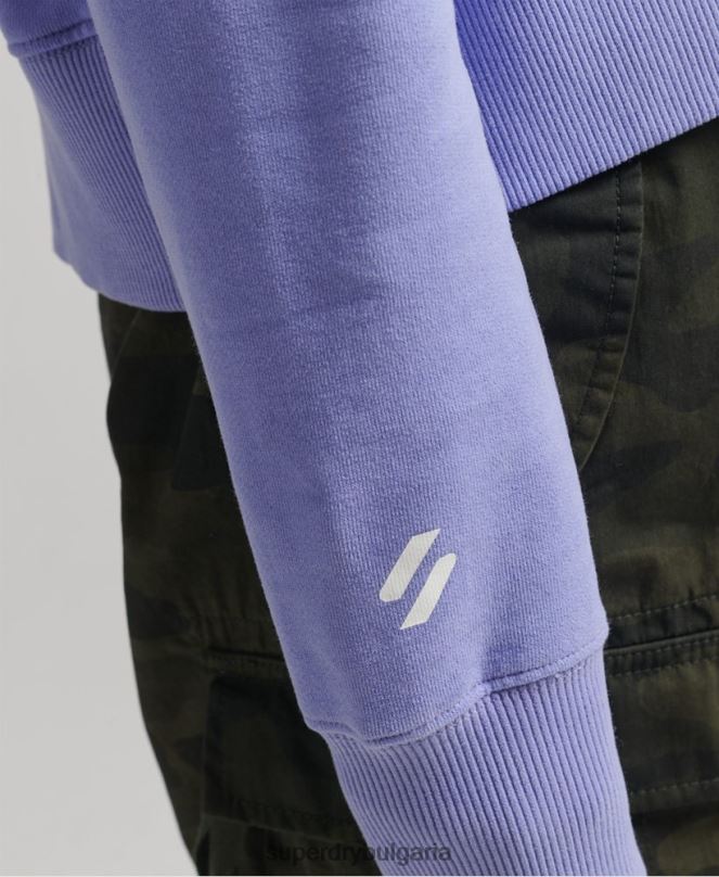 Superdry облекло N00H6071 лилаво Жени код core sport crop box hoodie