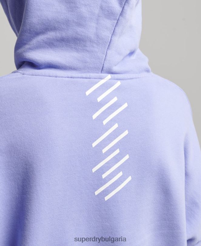 Superdry облекло N00H6071 лилаво Жени код core sport crop box hoodie