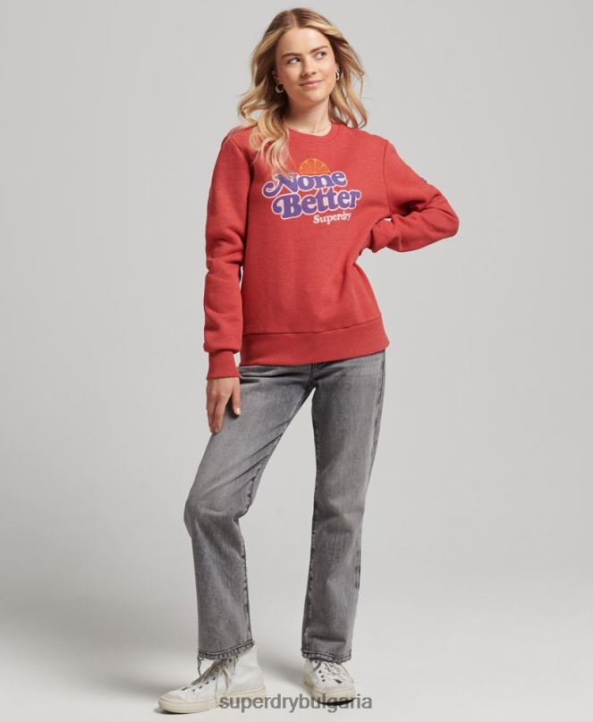 Superdry облекло N00H6072 червен Жени суичър Cooper nostalgia crew