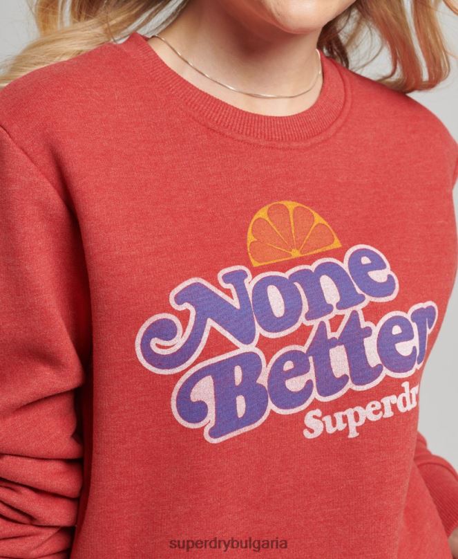 Superdry облекло N00H6072 червен Жени суичър Cooper nostalgia crew
