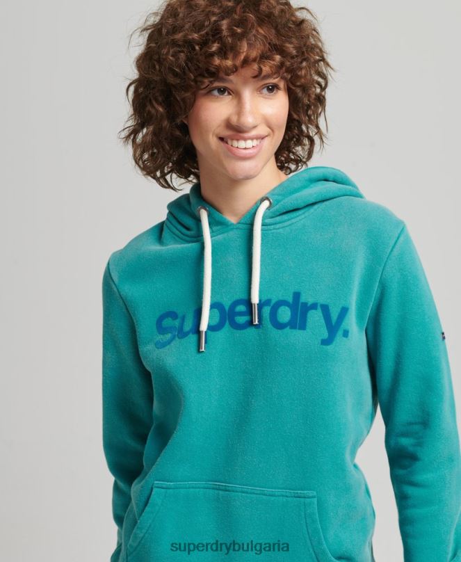 Superdry облекло N00H6073 син Жени суичър с лого на 80-те