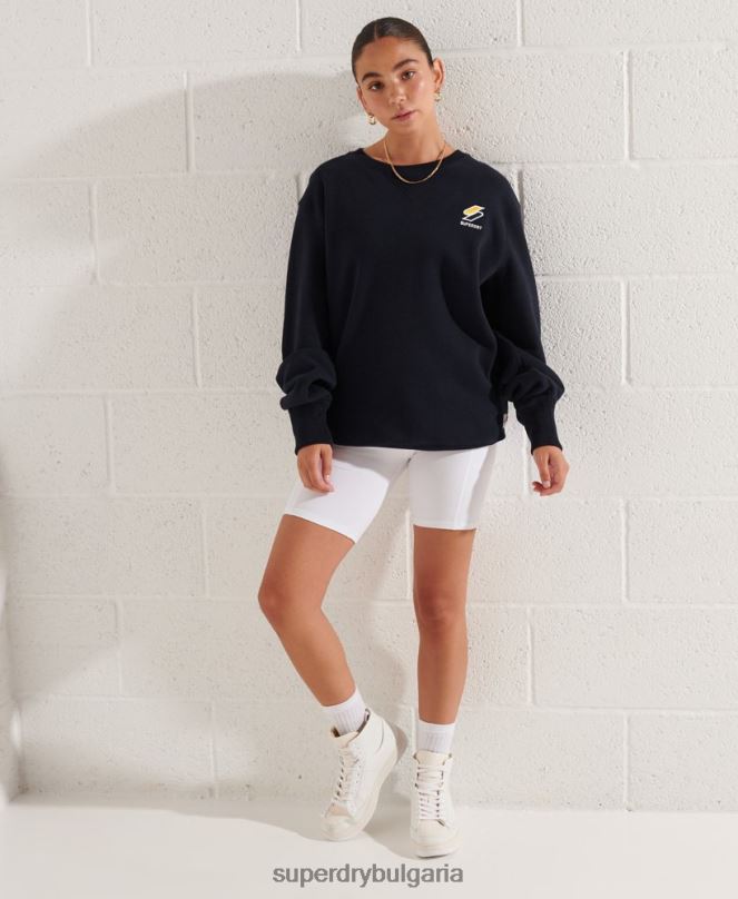 Superdry облекло N00H6078 военноморски флот Жени свободен суитшърт за екипаж с код