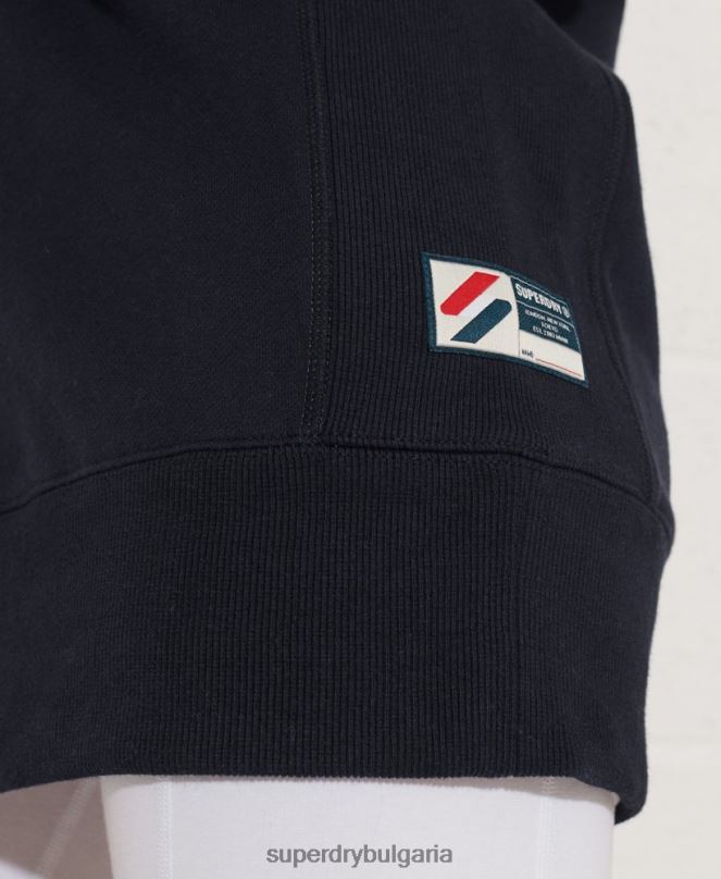 Superdry облекло N00H6078 военноморски флот Жени свободен суитшърт за екипаж с код