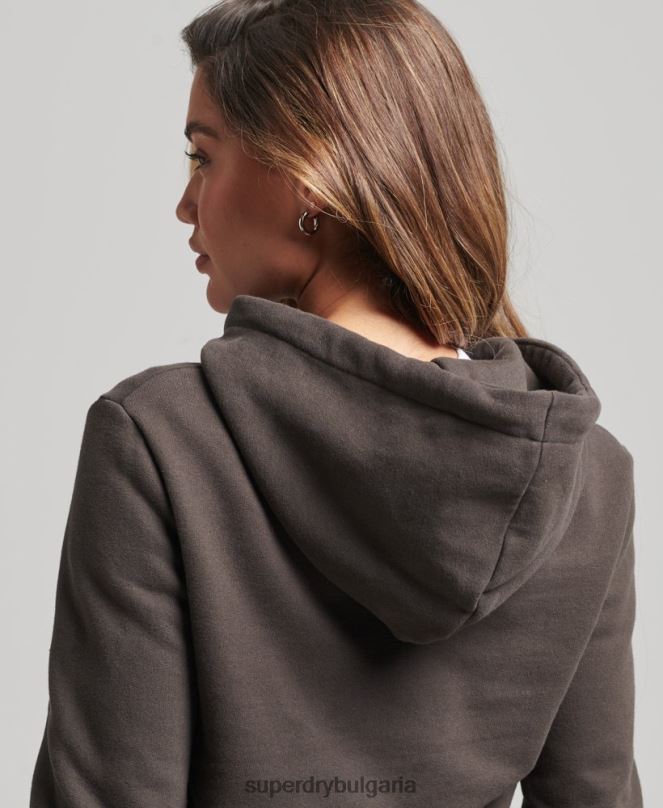 Superdry облекло N00H6079 тъмно сив Жени суичър с качулка в центъра на града