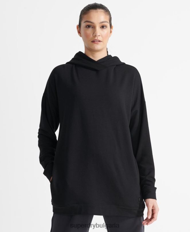 Superdry облекло N00H6080 черен Жени гъвкава спокойна качулка