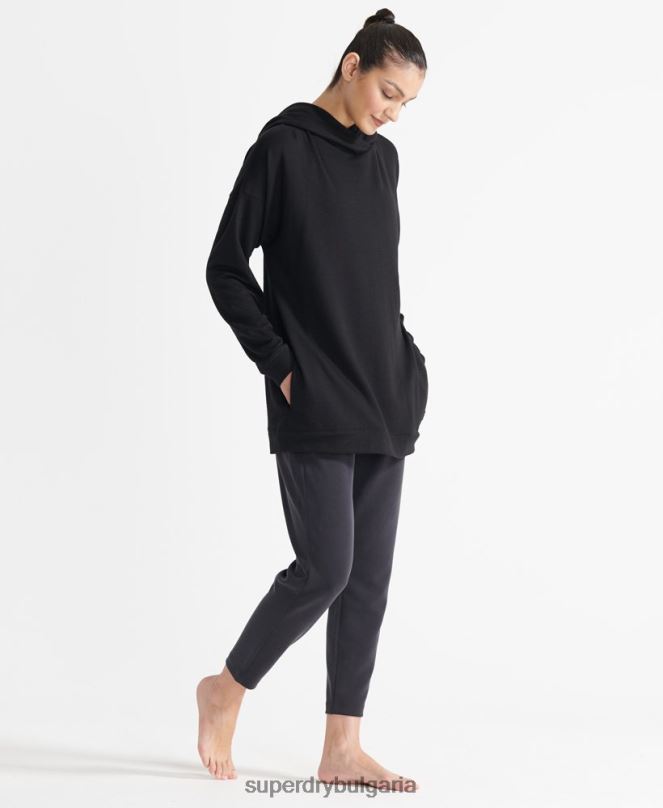Superdry облекло N00H6080 черен Жени гъвкава спокойна качулка