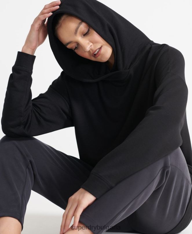 Superdry облекло N00H6080 черен Жени гъвкава спокойна качулка