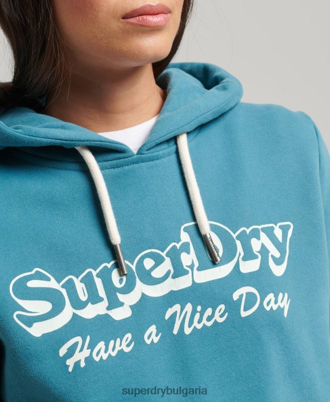 Superdry облекло N00H6081 зелено Жени качулка за пътуване