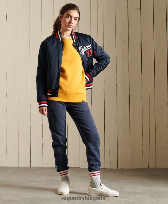 Superdry облекло N00H6084 жълто Жени винтидж суичър с лого crew