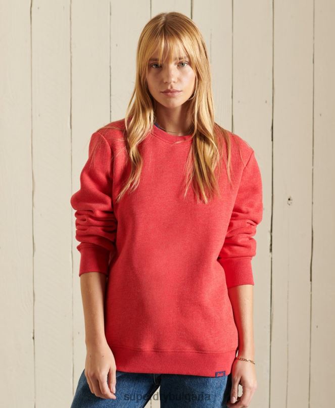 Superdry облекло N00H6086 червен Жени винтидж суичър с лого crew