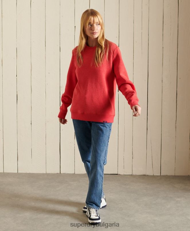 Superdry облекло N00H6086 червен Жени винтидж суичър с лого crew
