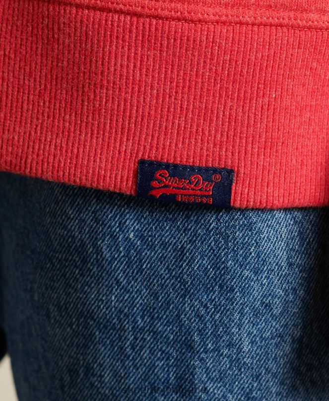 Superdry облекло N00H6086 червен Жени винтидж суичър с лого crew