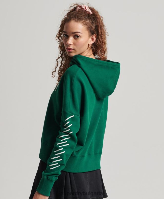 Superdry облекло N00H6087 зелено Жени спортна кутия с качулка