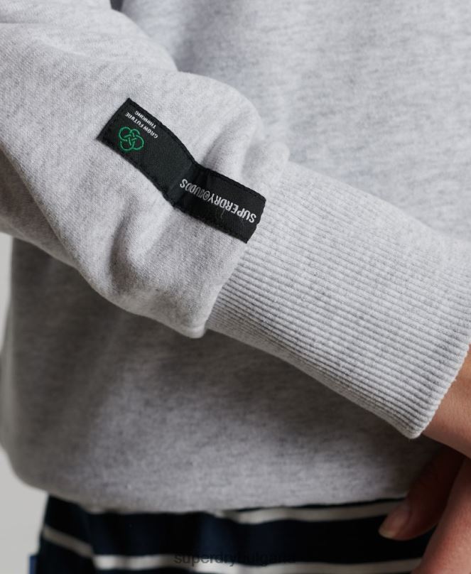 Superdry облекло N00H6089 светло сив Жени рециклиран суитшърт city crew